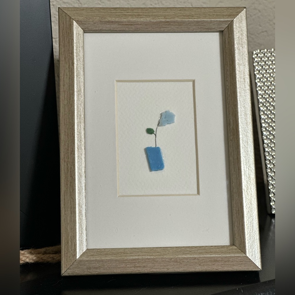 Recycled Art - Blue Vase - One of a Kind